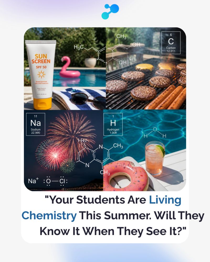 Scientific banner illustrating: 😎 Right now, your students are sunbathing, chlorinated, and completely…